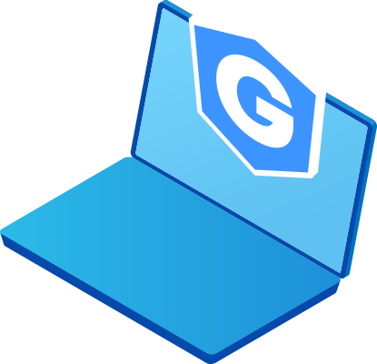 Laptop with a Gatefy badge.