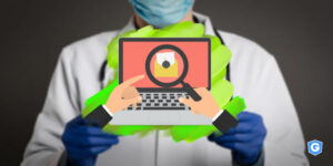 Magnifier finding a malware in an email about covid-19