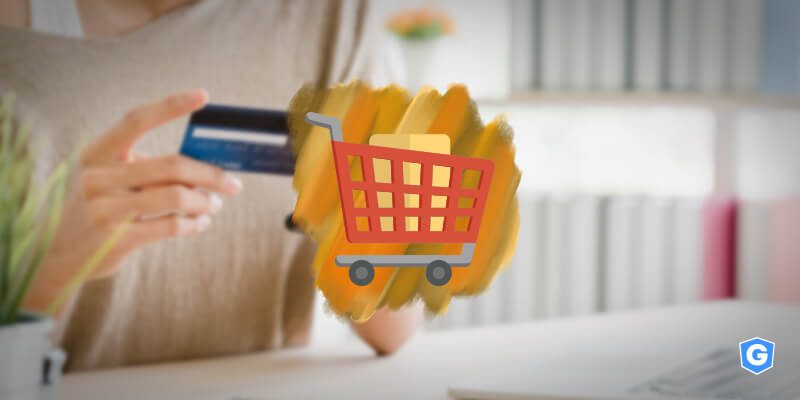 Carrinho de compras levando proteção para dados de cartão de crédito.