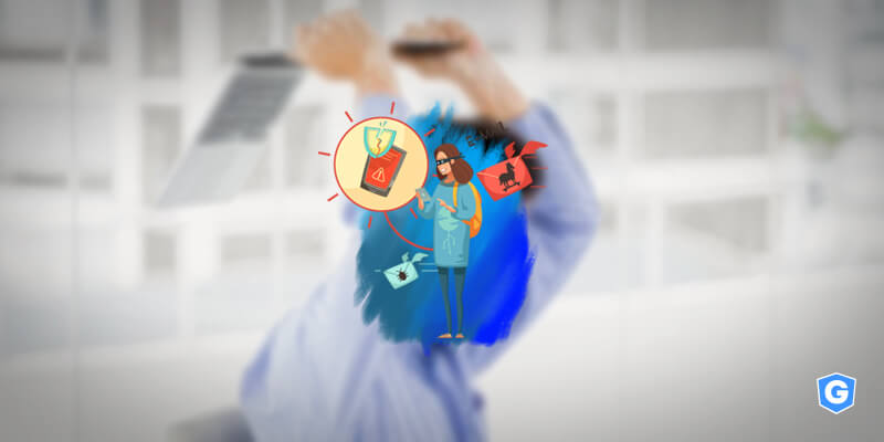 Hacker explorando a falta de segurança de e-mail